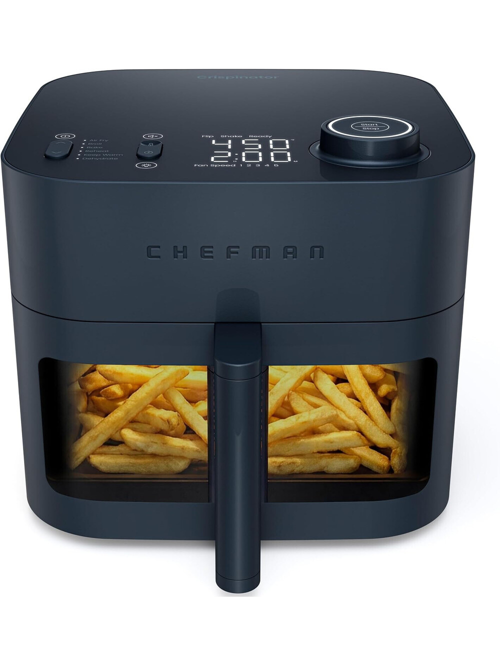 Crispinator Air Fryer 6-In-1 with 8 Qt Capacity, 450°F Max Temp with Turbofry Pr